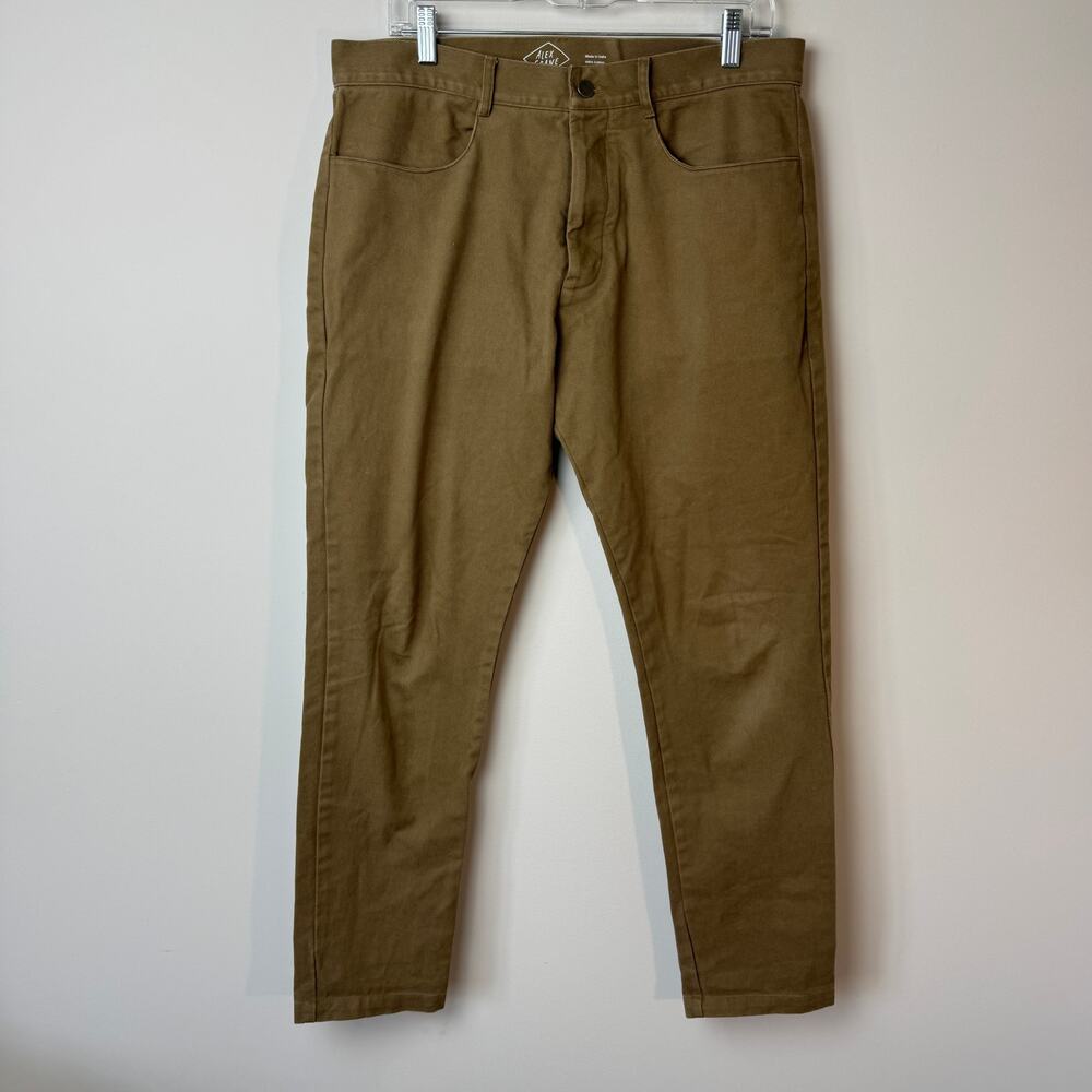 Alex Crane Men's Canvas Cham Button Fly Slim Pants Size 32